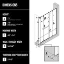 Piroutte 72" High x 54" Wide Pivot Frameless Shower Door with Clear Glass - image 3