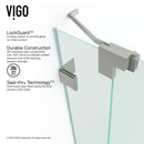 Piroutte 72" High x 54" Wide Pivot Frameless Shower Door with Clear Glass - image 11