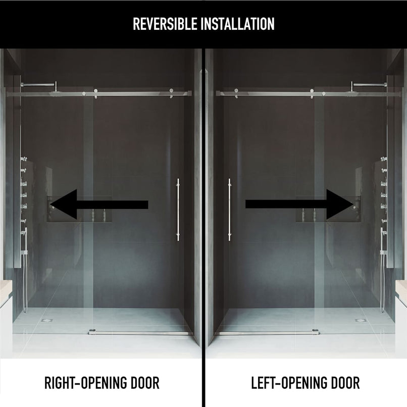 Luca 79" High x 60" Wide Sliding Frameless Shower Door with Clear Glass - image 5