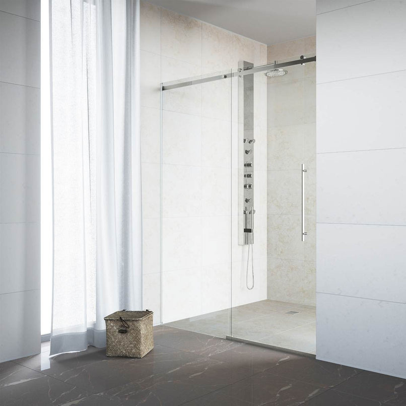 Luca 79" High x 60" Wide Sliding Frameless Shower Door with Clear Glass - image 7