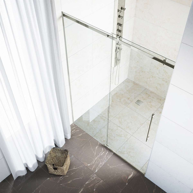 Luca 79" High x 60" Wide Sliding Frameless Shower Door with Clear Glass - image 8