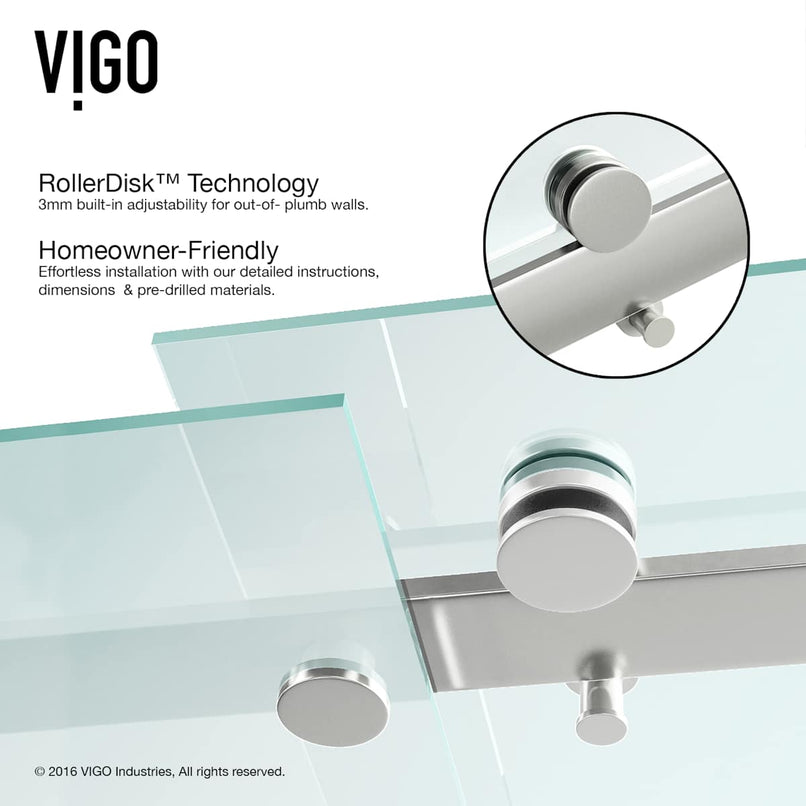 Luca 79" High x 60" Wide Sliding Frameless Shower Door with Clear Glass - image 12