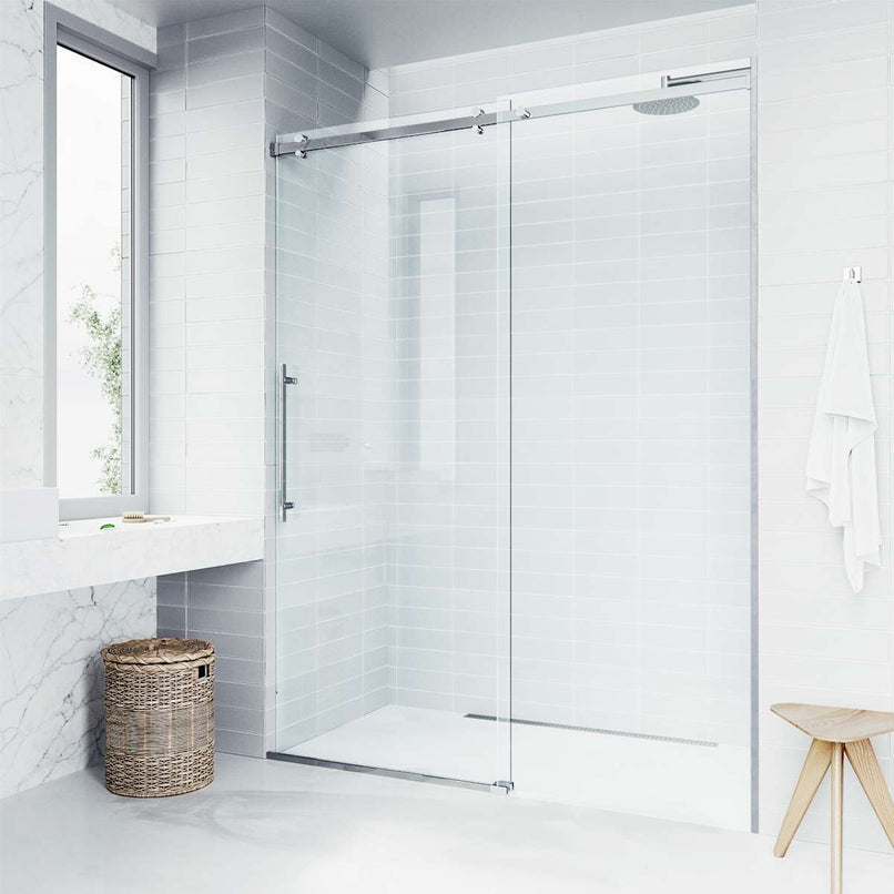 Luca 79" High x 60" Wide Sliding Frameless Shower Door with Clear Glass - image 15