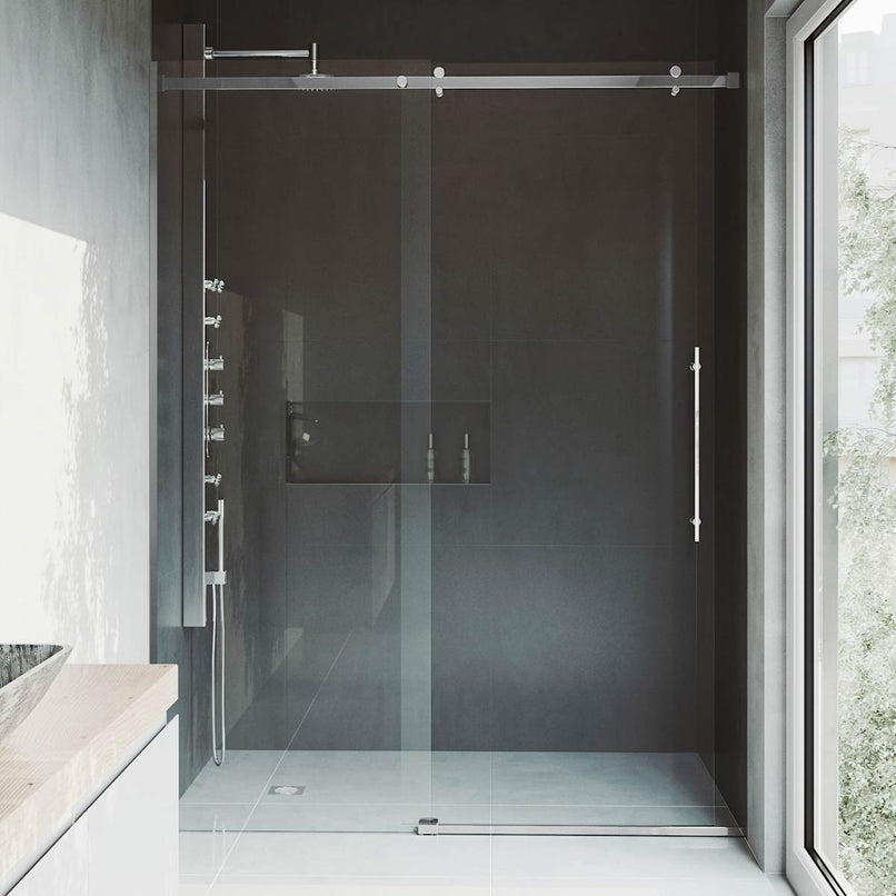 Luca 79" High x 60" Wide Sliding Frameless Shower Door with Clear Glass - image 16