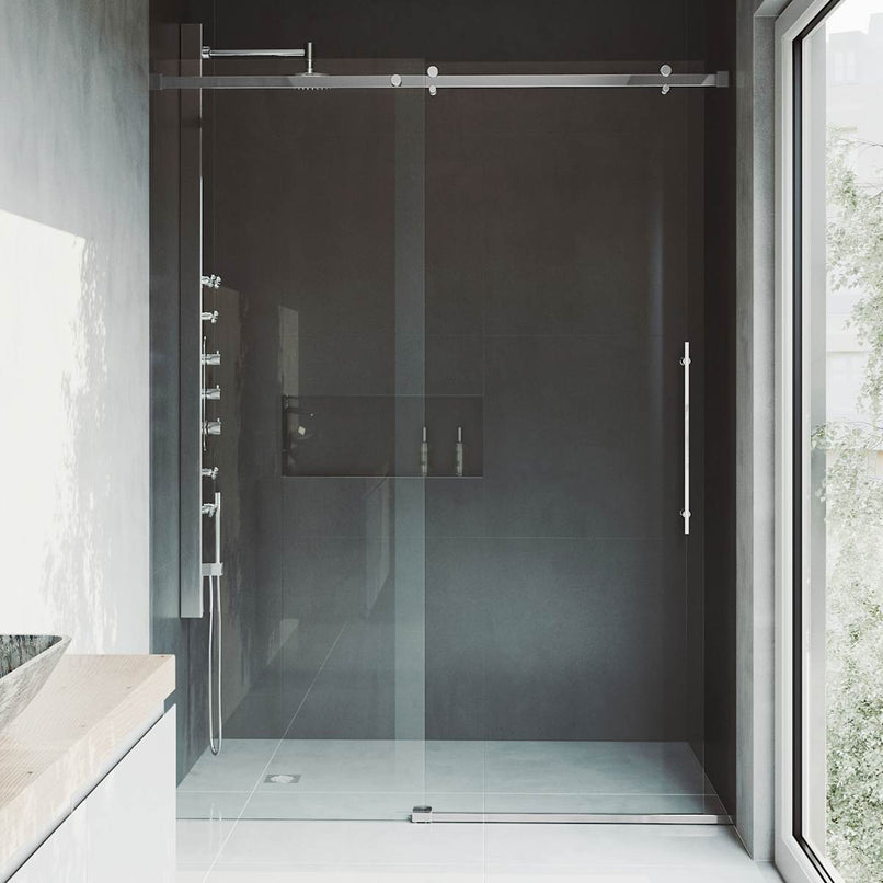 Luca 79" High x 60" Wide Sliding Frameless Shower Door with Clear Glass - image 2