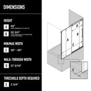 Luca 58" High x 60" Wide Sliding Frameless Tub Door with Clear Glass - image 3