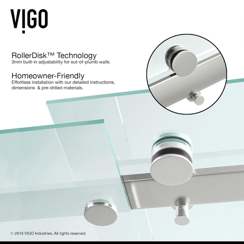 Luca 58" High x 60" Wide Sliding Frameless Tub Door with Clear Glass - image 10