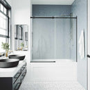 Luca 58" High x 60" Wide Sliding Frameless Tub Door with Clear Glass - image 14
