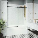 Luca 58" High x 60" Wide Sliding Frameless Tub Door with Clear Glass - image 15