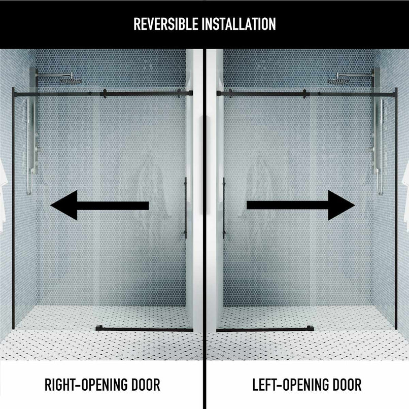 Luca 79" High x 60" Wide Sliding Frameless Shower Door with Clear Glass - image 4