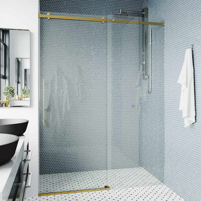 Luca 79" High x 60" Wide Sliding Frameless Shower Door with Clear Glass - image 1