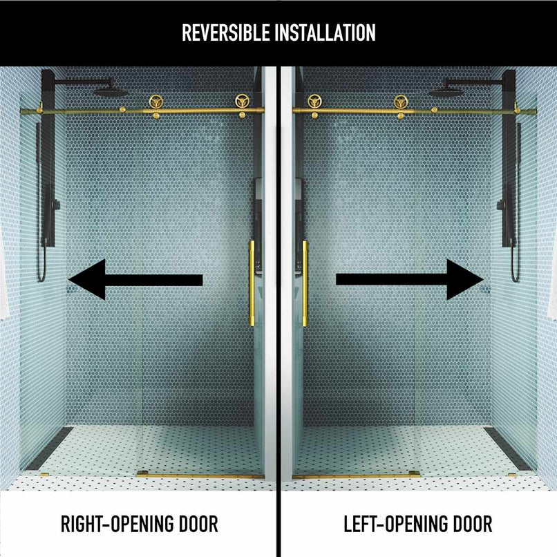 Elan Cass 76" High x 48" Wide Sliding Frameless Shower Door with Clear Glass - image 4