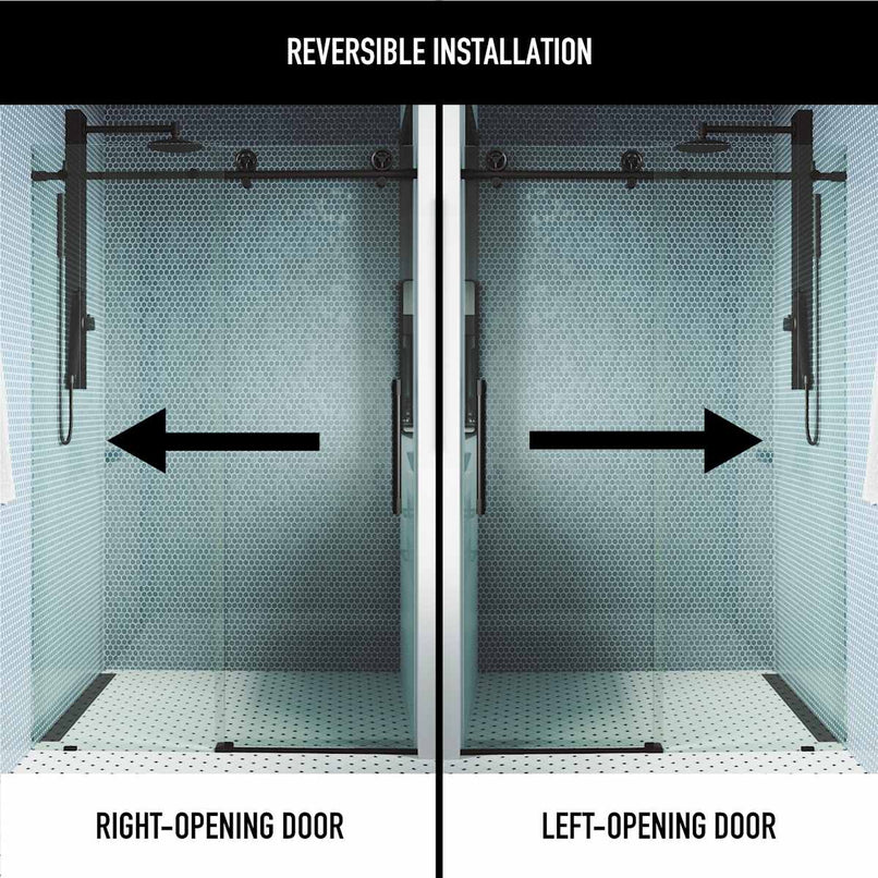 Elan Cass 76" High x 52" Wide Sliding Frameless Shower Door with Clear Glass - image 4