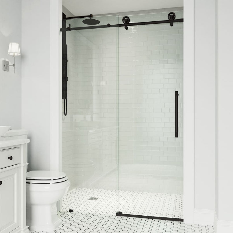 Elan Cass 76" High x 52" Wide Sliding Frameless Shower Door with Clear Glass - image 6