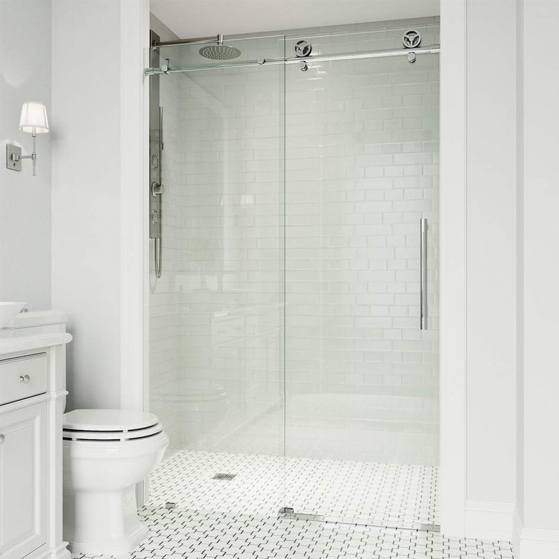 Elan Cass 76" High x 52" Wide Sliding Frameless Shower Door with Clear Glass - image 27