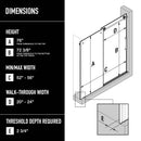 Elan Cass 76" High x 56" Wide Sliding Frameless Shower Door with Clear Glass - image 3