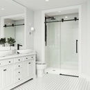 Elan Cass 76" High x 56" Wide Sliding Frameless Shower Door with Clear Glass - image 17