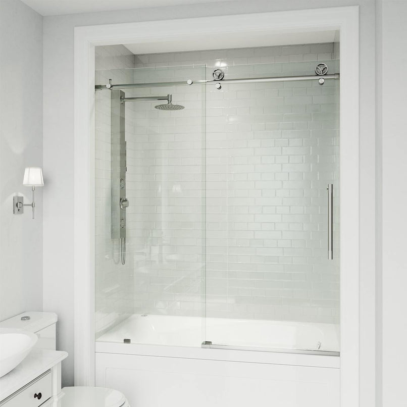 Elan Cass 66" High x 60" Wide Sliding Frameless Tub Door with Clear Glass - image 6