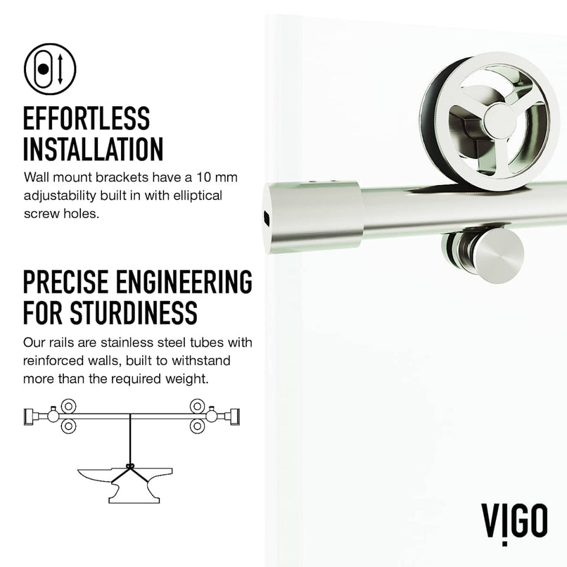 Elan Cass 66" High x 60" Wide Sliding Frameless Tub Door with Clear Glass - image 10