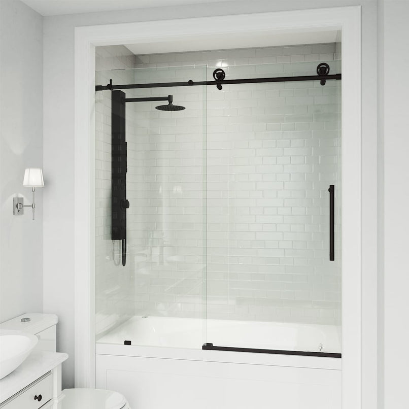 Elan Cass 66" High x 60" Wide Sliding Frameless Tub Door with Clear Glass - image 23