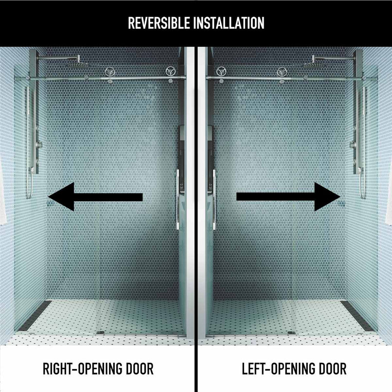 Elan Cass 76" High x 60" Wide Sliding Frameless Shower Door with Clear Glass - image 4