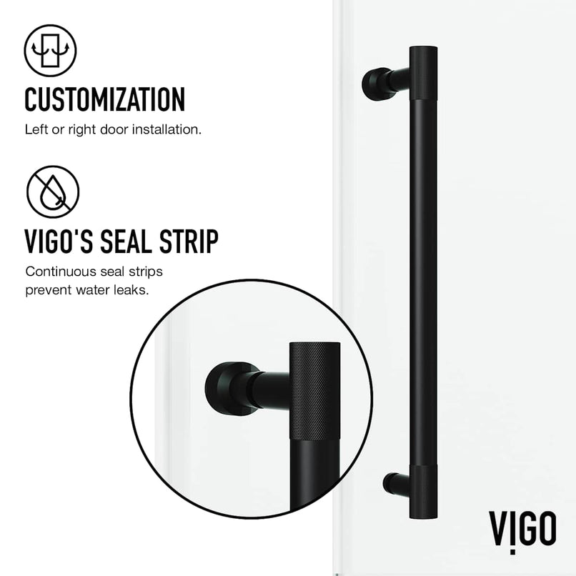 Elan Cass 76" High x 72" Wide Sliding Frameless Shower Door with Clear Glass - image 9