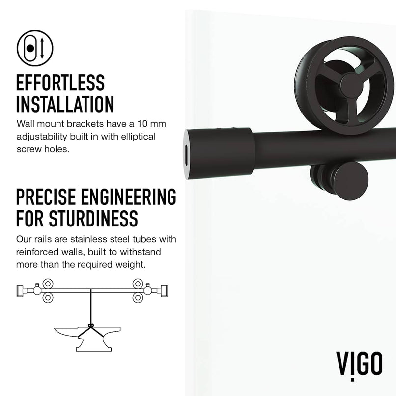 Elan Cass 76" High x 72" Wide Sliding Frameless Shower Door with Clear Glass - image 11