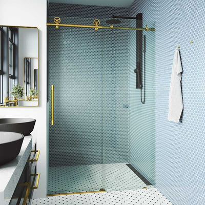 Elan Cass 76" High x 68" Wide Sliding Frameless Shower Door with Clear Glass - image 1