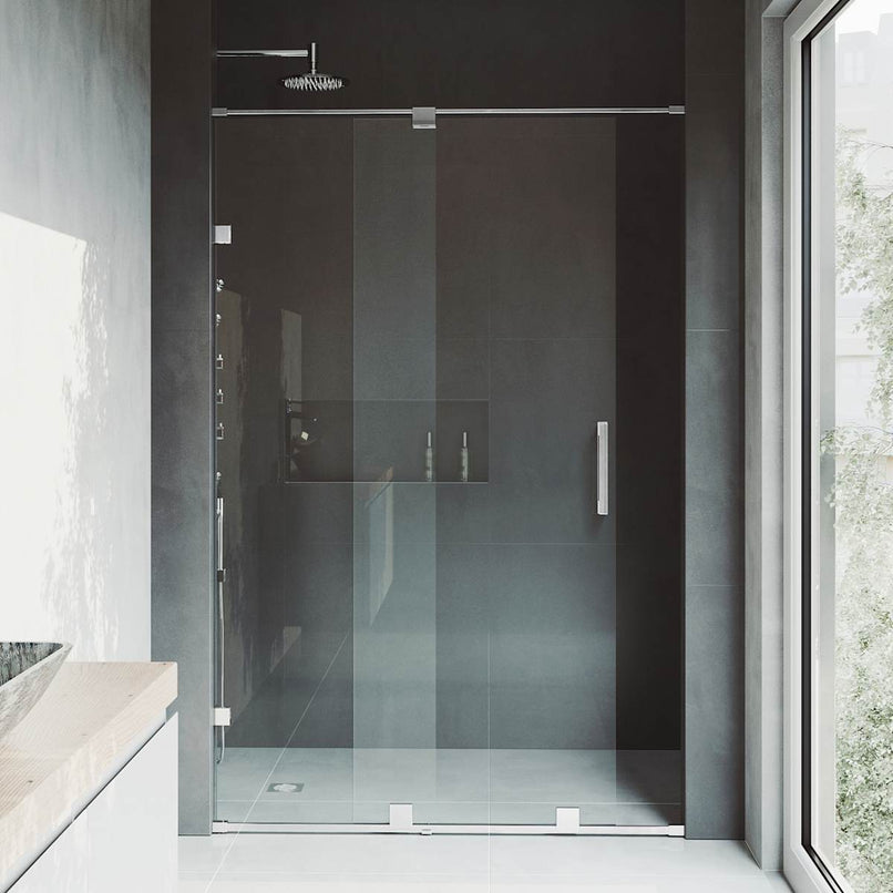 Ryland 73" High x 60" Wide Sliding Frameless Shower Door with Clear Glass - image 8