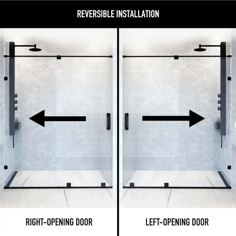 Ryland 73" High x 60" Wide Sliding Frameless Shower Door with Clear Glass - image 4