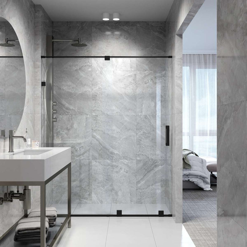 Ryland 73" High x 60" Wide Sliding Frameless Shower Door with Clear Glass - image 8