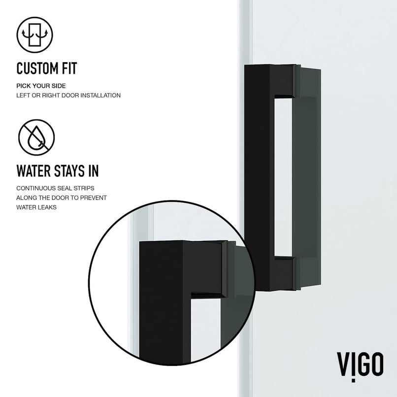 Ryland 73" High x 60" Wide Sliding Frameless Shower Door with Clear Glass - image 9