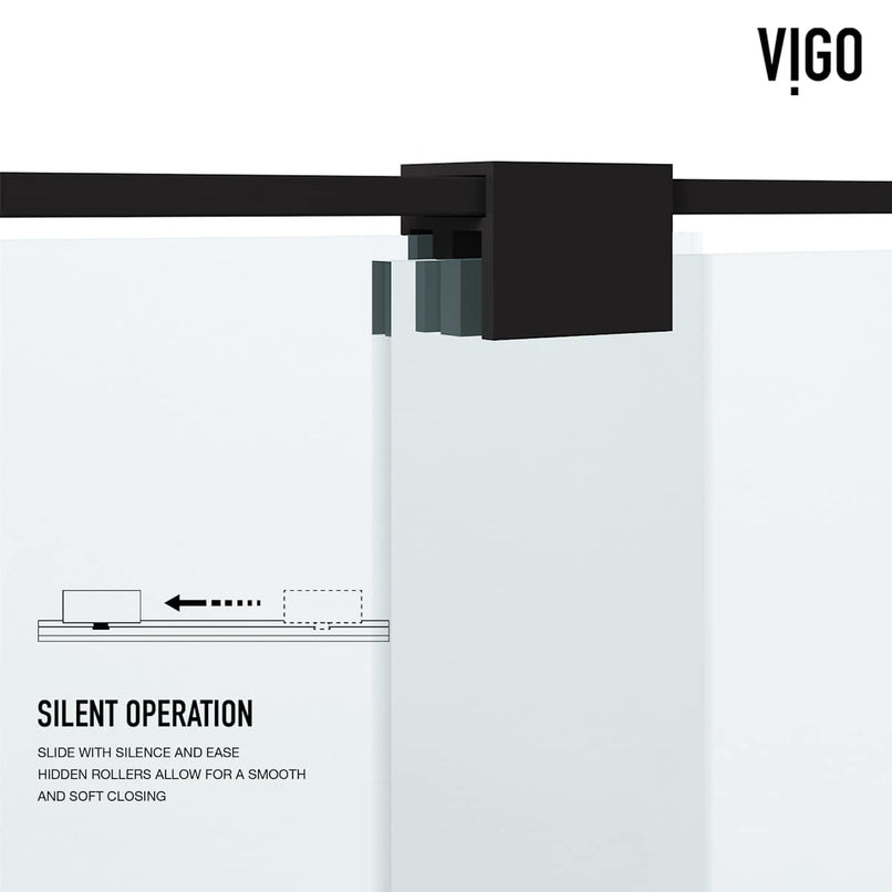 Ryland 73" High x 60" Wide Sliding Frameless Shower Door with Clear Glass - image 12