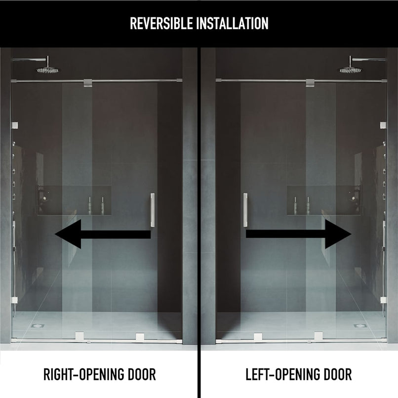 Ryland 73" High x 62" Wide Sliding Frameless Shower Door with Clear Glass - image 4