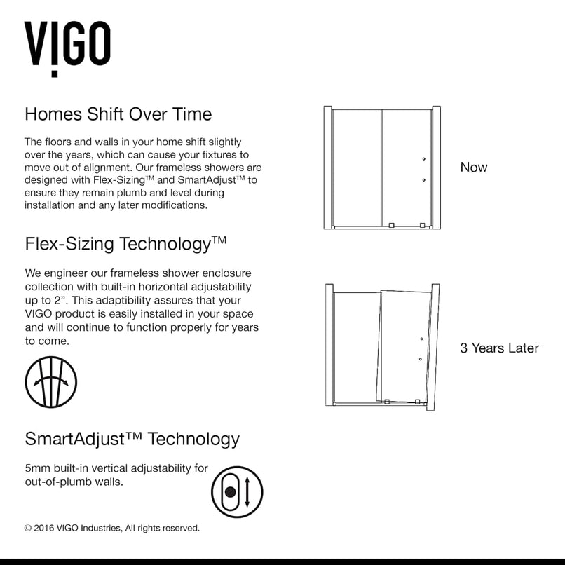 Ryland 73" High x 62" Wide Sliding Frameless Shower Door with Clear Glass - image 12