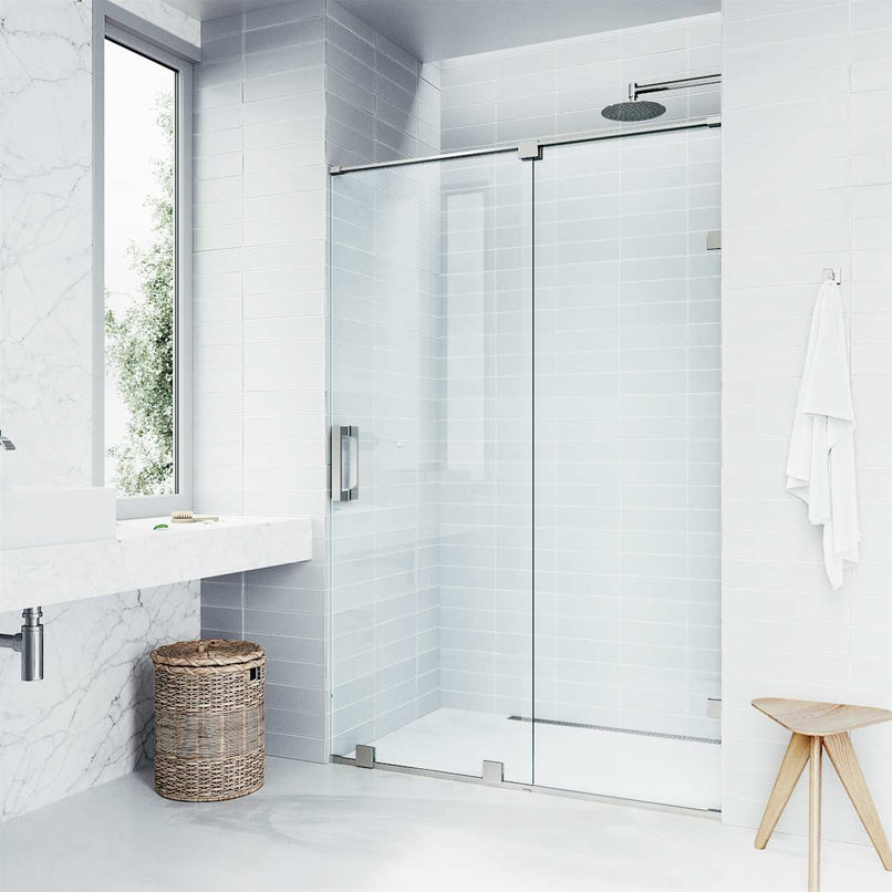Ryland 73" High x 64" Wide Sliding Frameless Shower Door with Clear Glass - image 14