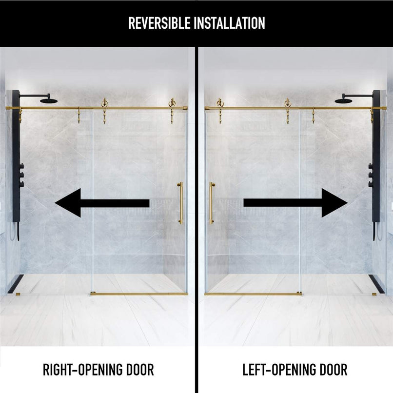 Hamilton 78" High x 60" Wide Sliding Frameless Shower Door with Clear Glass - image 4
