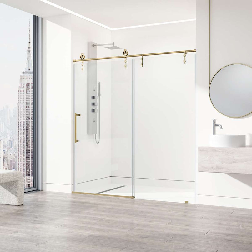 Hamilton 78" High x 60" Wide Sliding Frameless Shower Door with Clear Glass - image 5