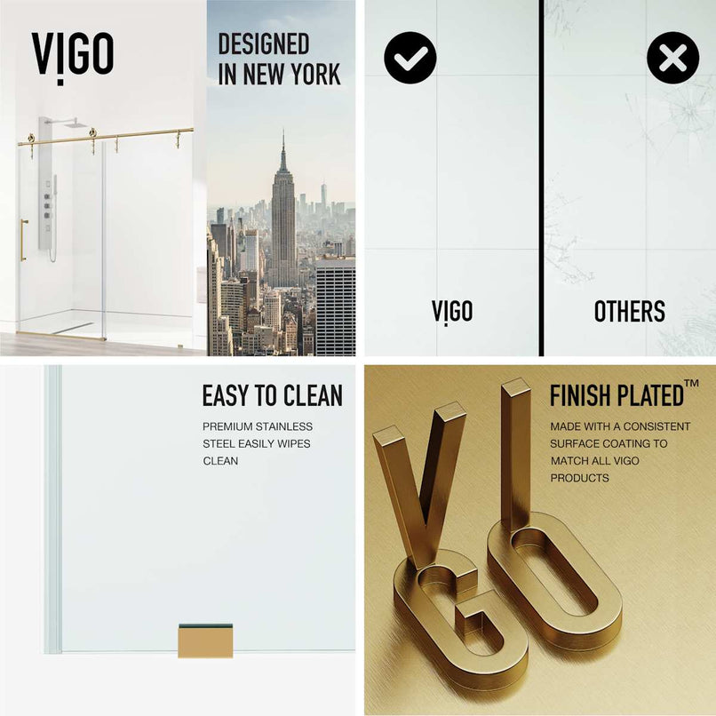 Hamilton 78" High x 60" Wide Sliding Frameless Shower Door with Clear Glass - image 6