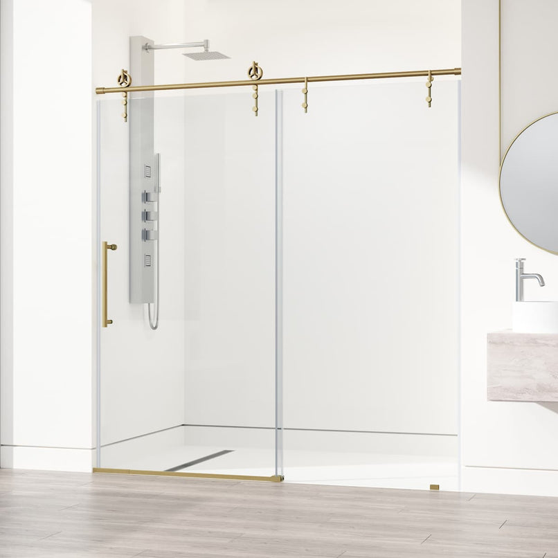 Hamilton 78" High x 60" Wide Sliding Frameless Shower Door with Clear Glass - image 7