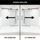 Hamilton 68" High x 60" Wide Sliding Frameless Tub Door with Clear Glass - image 4