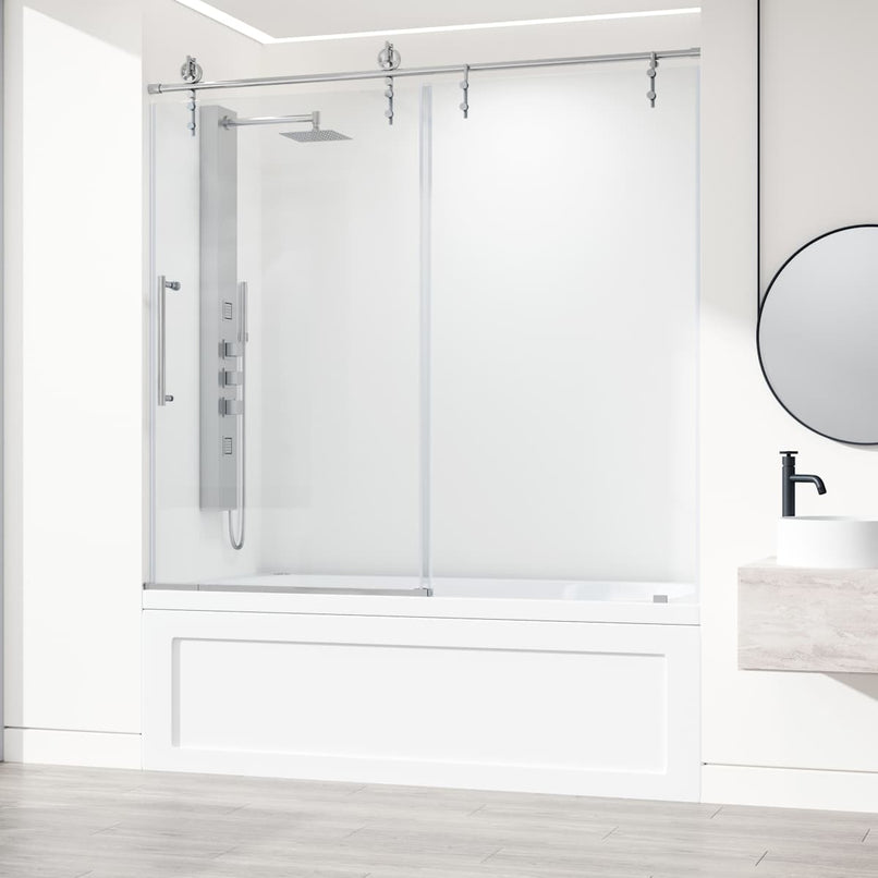 Hamilton 68" High x 60" Wide Sliding Frameless Tub Door with Clear Glass - image 20