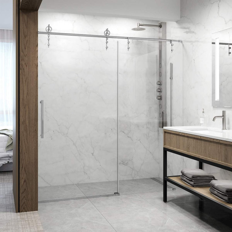 Hamilton 78" High x 60" Wide Sliding Frameless Shower Door with Clear Glass - image 2