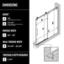 Hamilton 78" High x 60" Wide Sliding Frameless Shower Door with Clear Glass - image 3
