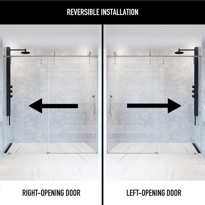 Hamilton 78" High x 60" Wide Sliding Frameless Shower Door with Clear Glass - image 4