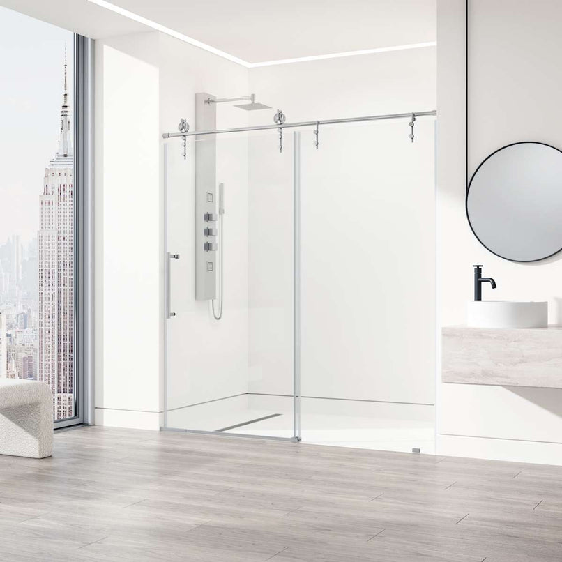 Hamilton 78" High x 60" Wide Sliding Frameless Shower Door with Clear Glass - image 5