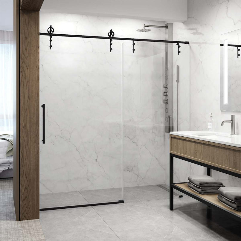 Hamilton 78" High x 60" Wide Sliding Frameless Shower Door with Clear Glass - image 14