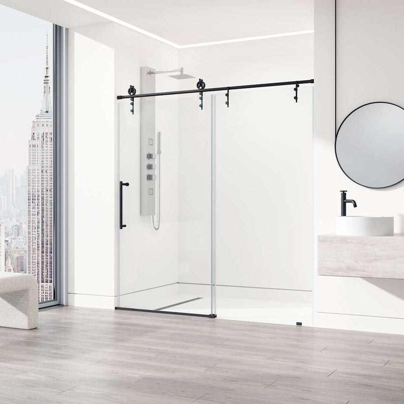 Hamilton 78" High x 60" Wide Sliding Frameless Shower Door with Clear Glass - image 15