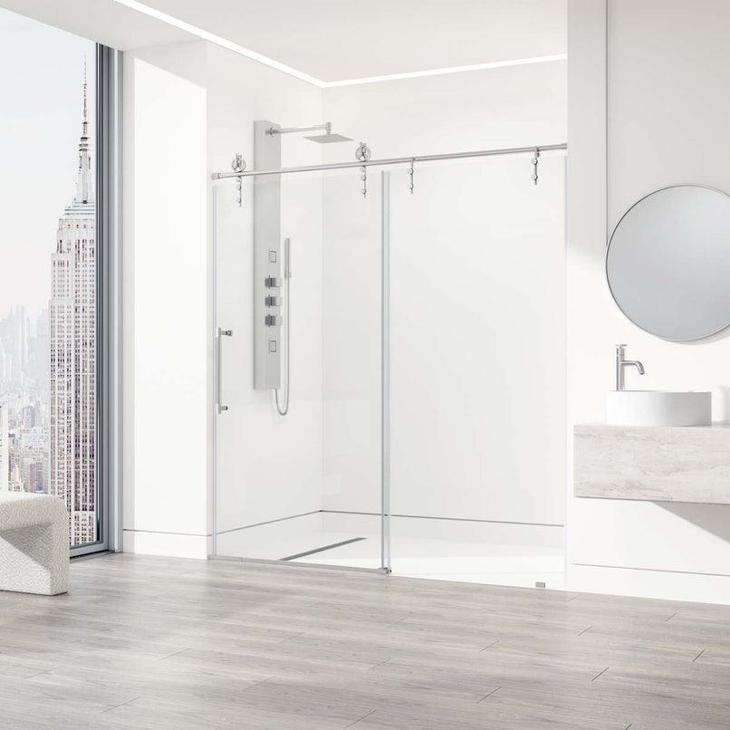 Hamilton 78" High x 60" Wide Sliding Frameless Shower Door with Clear Glass - image 19