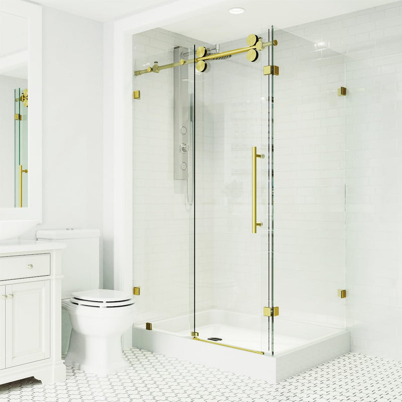 Winslow 80" High x 48" Wide x 36" Deep Sliding Frameless Shower Enclosure with Clear Glass - image 6
